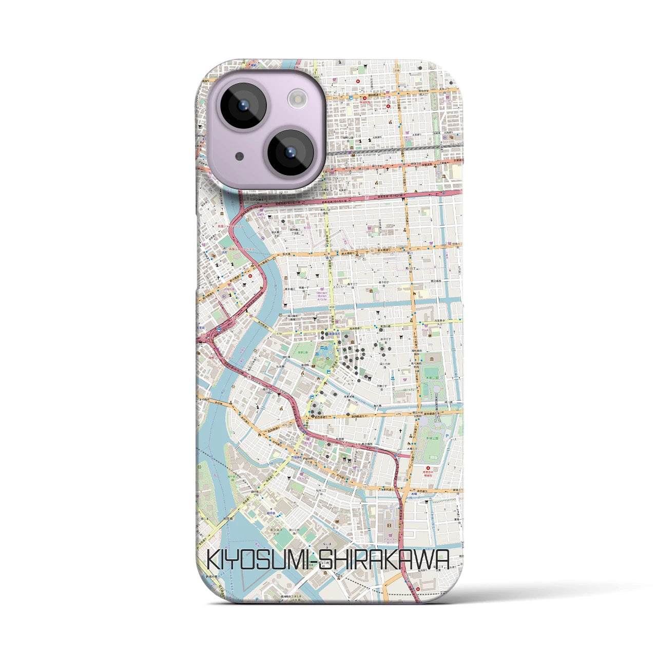 【清澄白河（東京都）】地図柄iPhoneケース（バックカバータイプ）