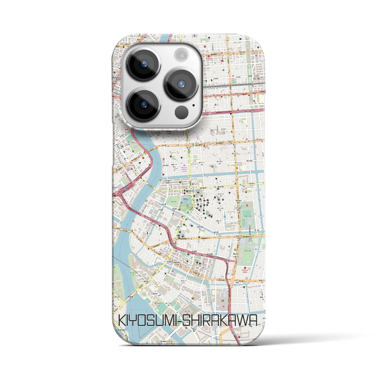 【清澄白河（東京都）】地図柄iPhoneケース（バックカバータイプ）