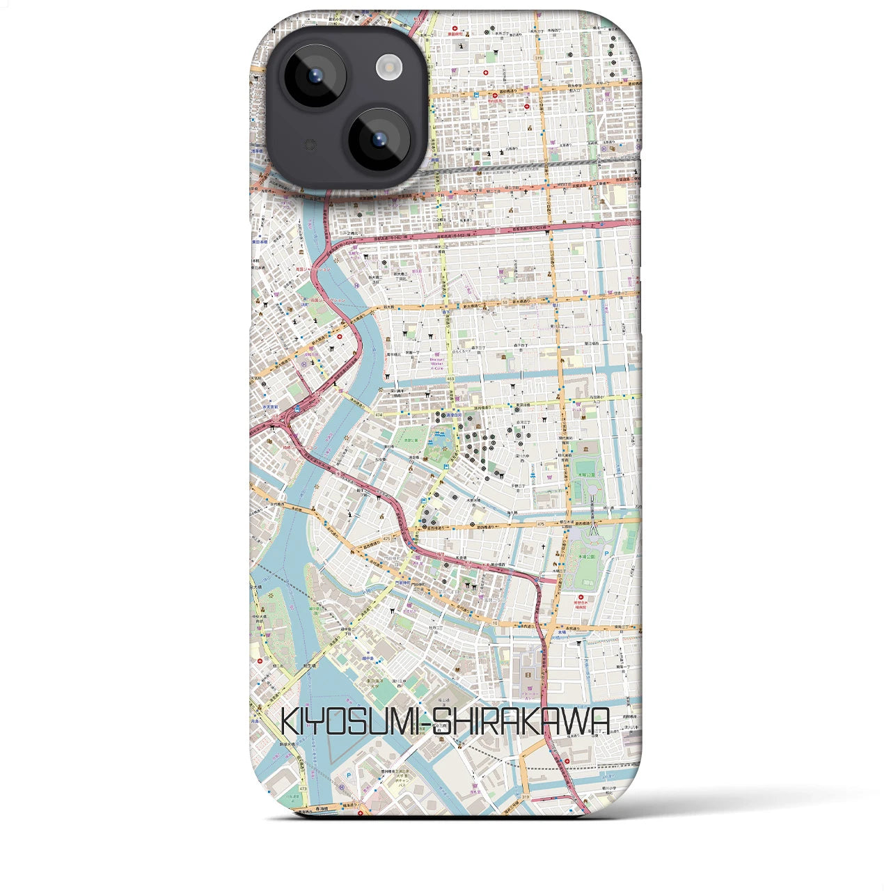 【清澄白河（東京都）】地図柄iPhoneケース（バックカバータイプ）
