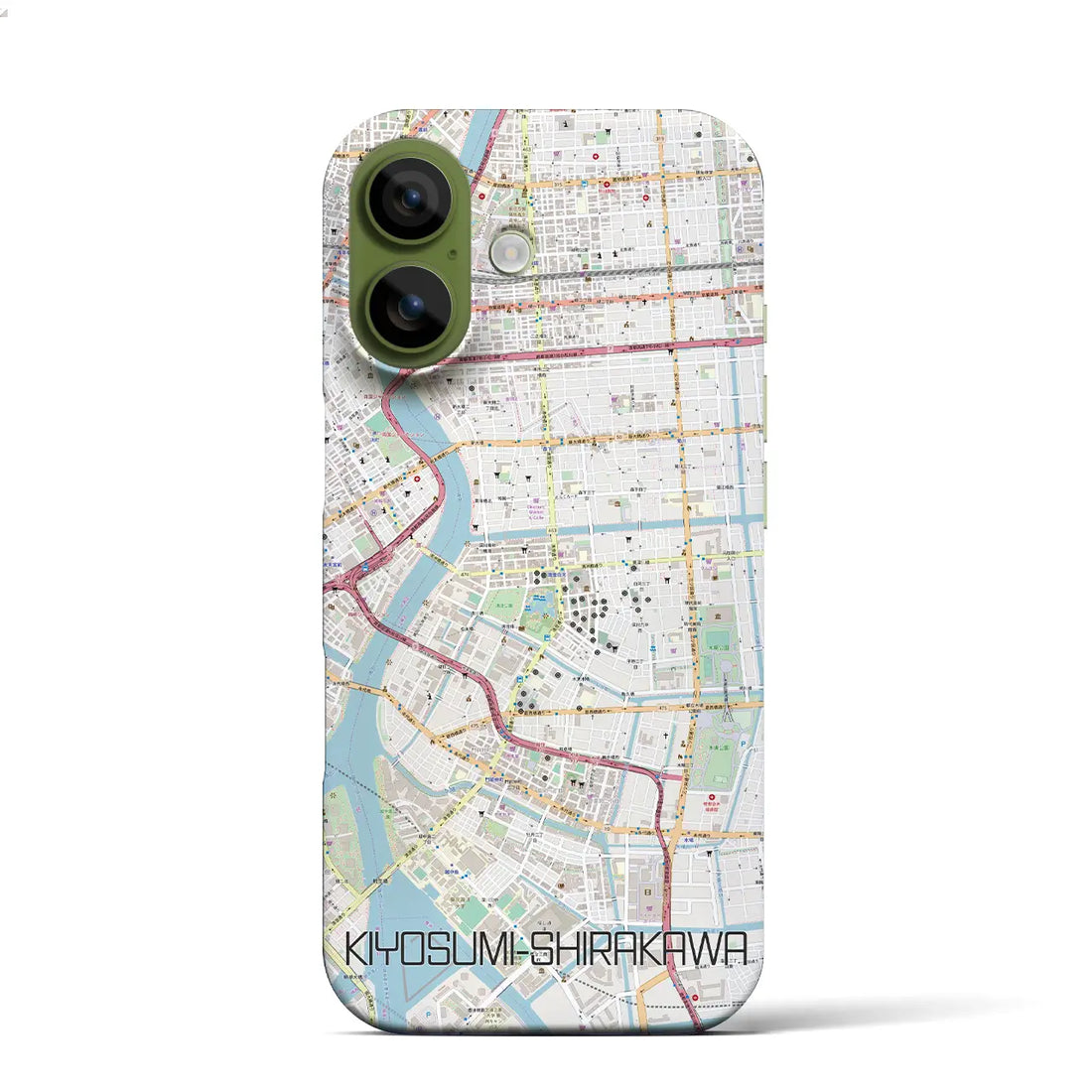 【清澄白河(東京都)】地図柄iPhoneケース(バックカバータイプ)ブラック・iPhone 17 Pro Max 用