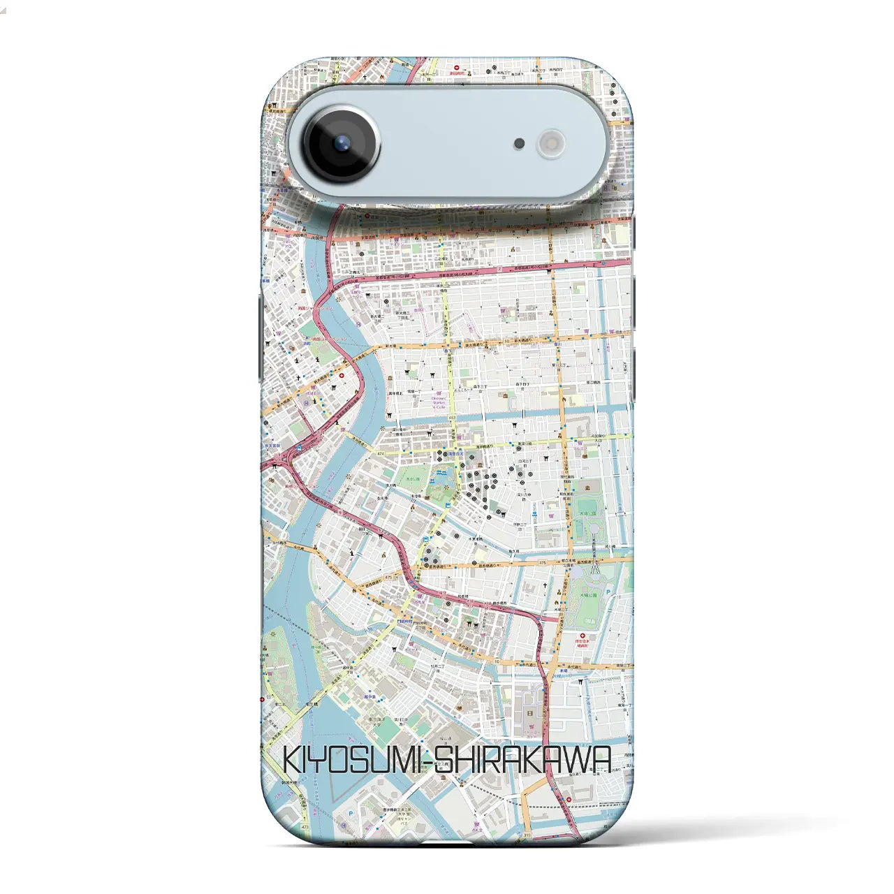 【清澄白河（東京都）】地図柄iPhoneケース（バックカバータイプ）