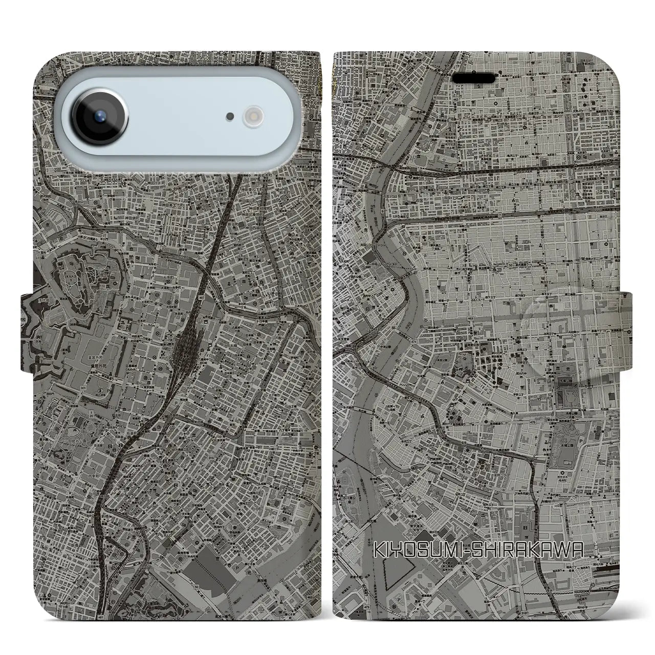 【清澄白河（東京都）】地図柄iPhoneケース（手帳タイプ）