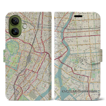 【清澄白河（東京都）】地図柄iPhoneケース（手帳タイプ）