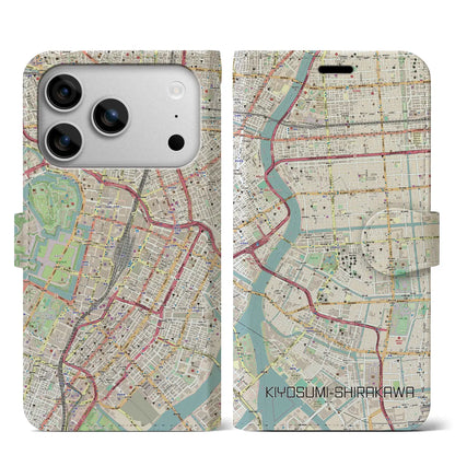 【清澄白河（東京都）】地図柄iPhoneケース（手帳タイプ）