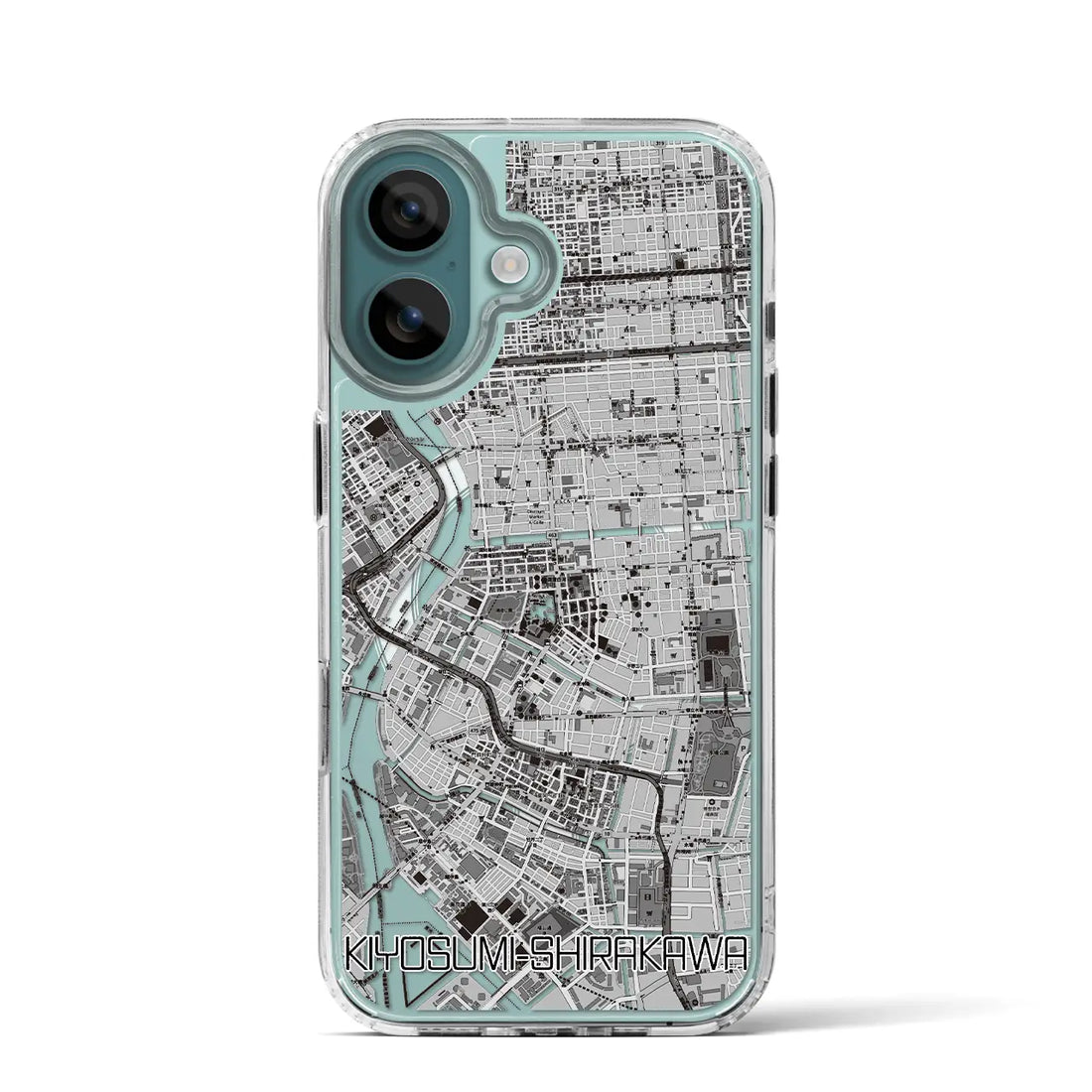 【清澄白河（東京都）】地図柄iPhoneケース（MagSafeタイプ）モノトーン・iPhone 16 Pro 用