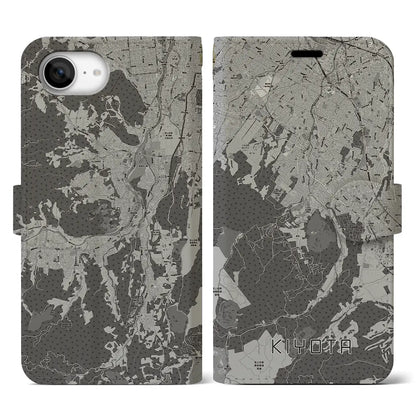 【清田（北海道）】地図柄iPhoneケース（手帳タイプ）