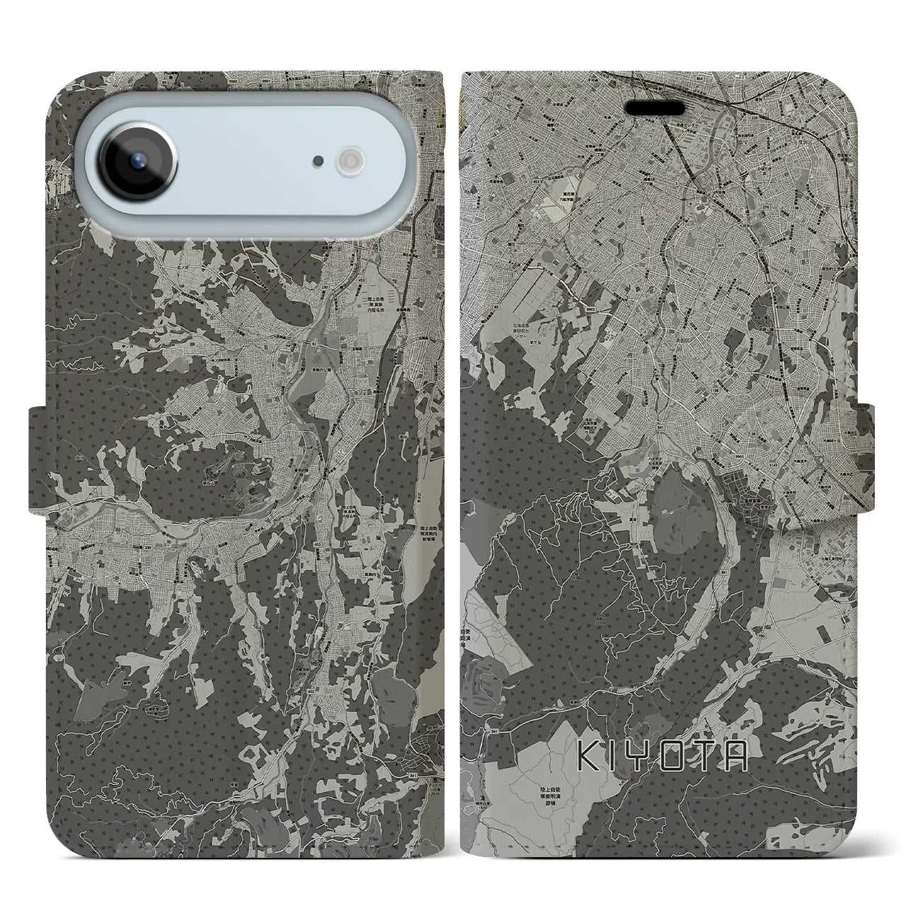 【清田（北海道）】地図柄iPhoneケース（手帳タイプ）