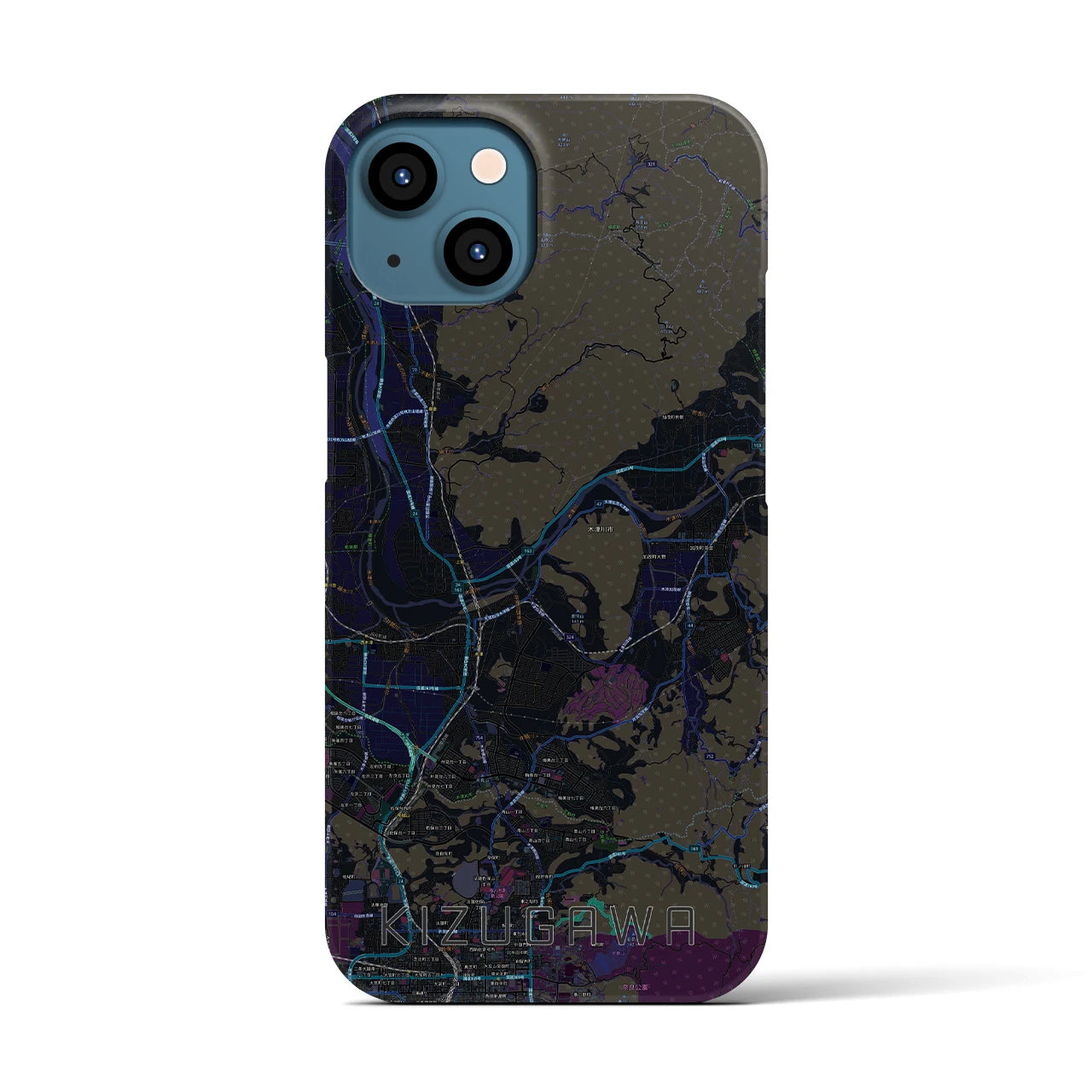 【木津川（京都府）】地図柄iPhoneケース（バックカバータイプ）