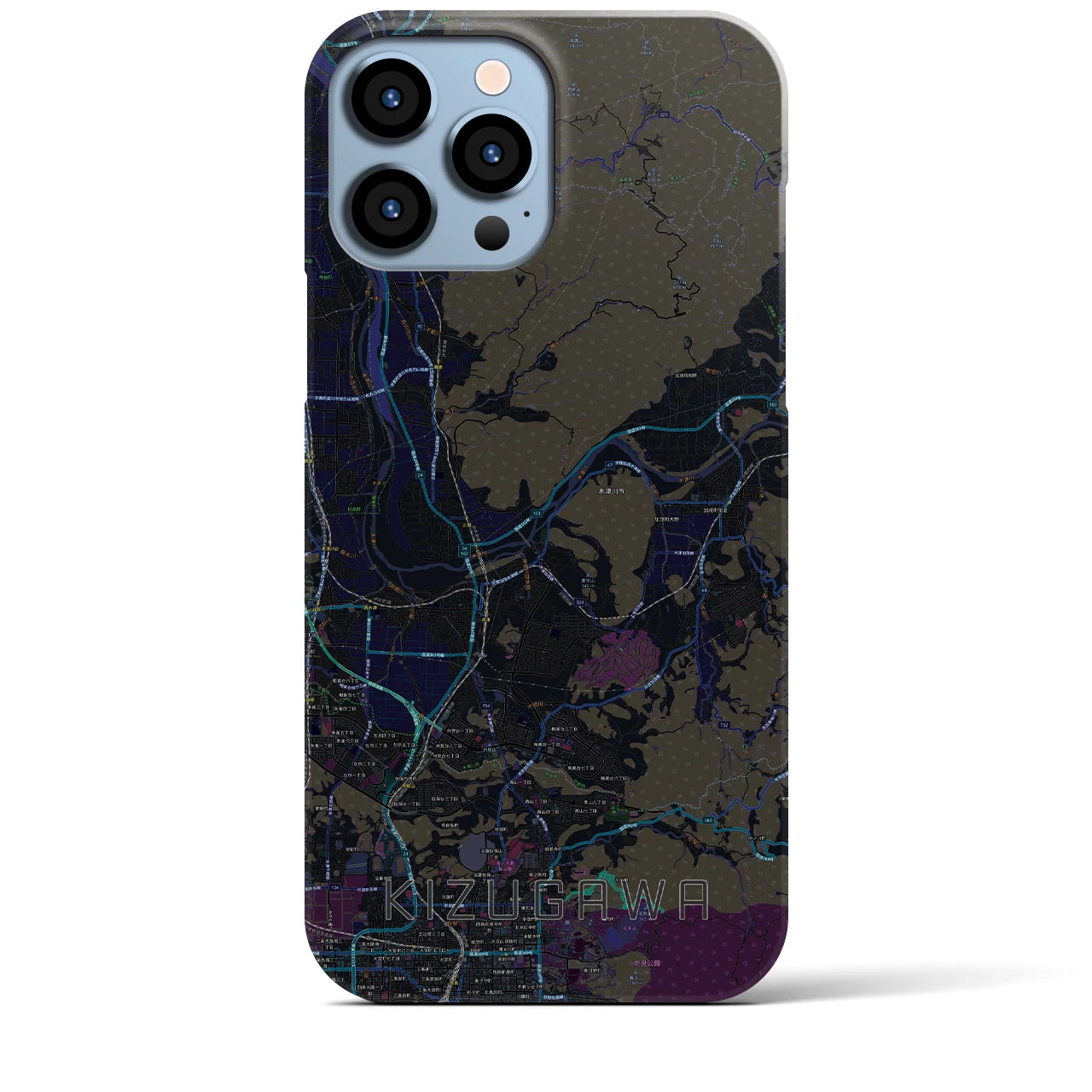 【木津川（京都府）】地図柄iPhoneケース（バックカバータイプ）