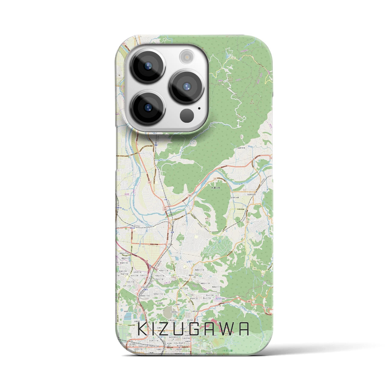 【木津川（京都府）】地図柄iPhoneケース（バックカバータイプ）