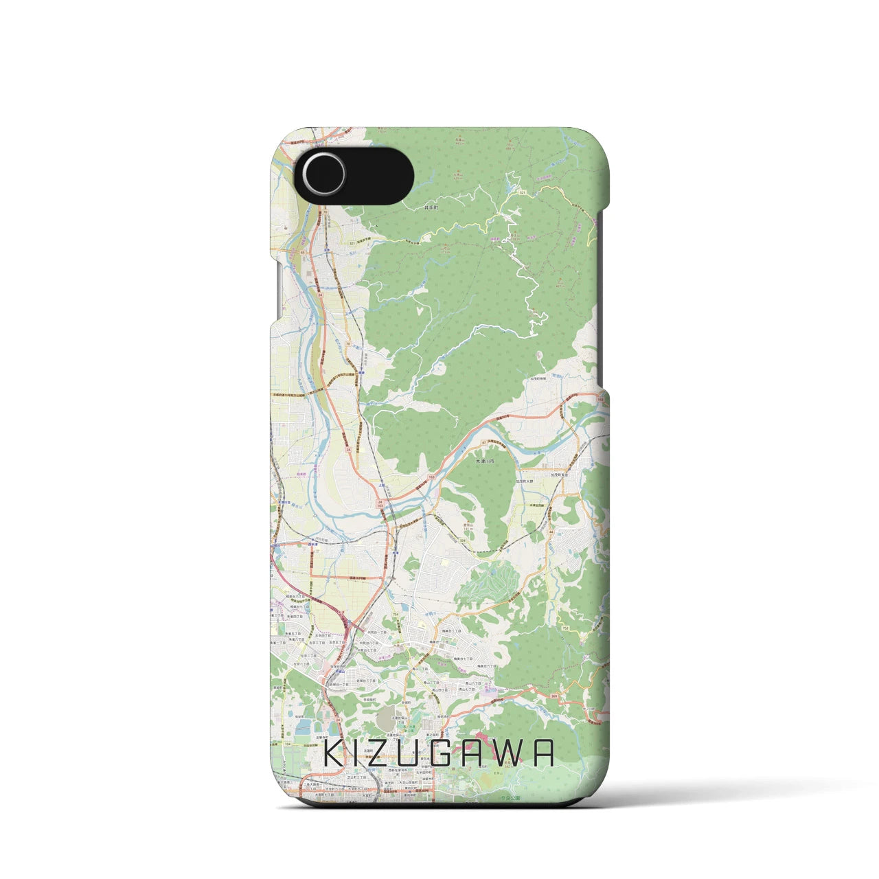 【木津川（京都府）】地図柄iPhoneケース（バックカバータイプ）