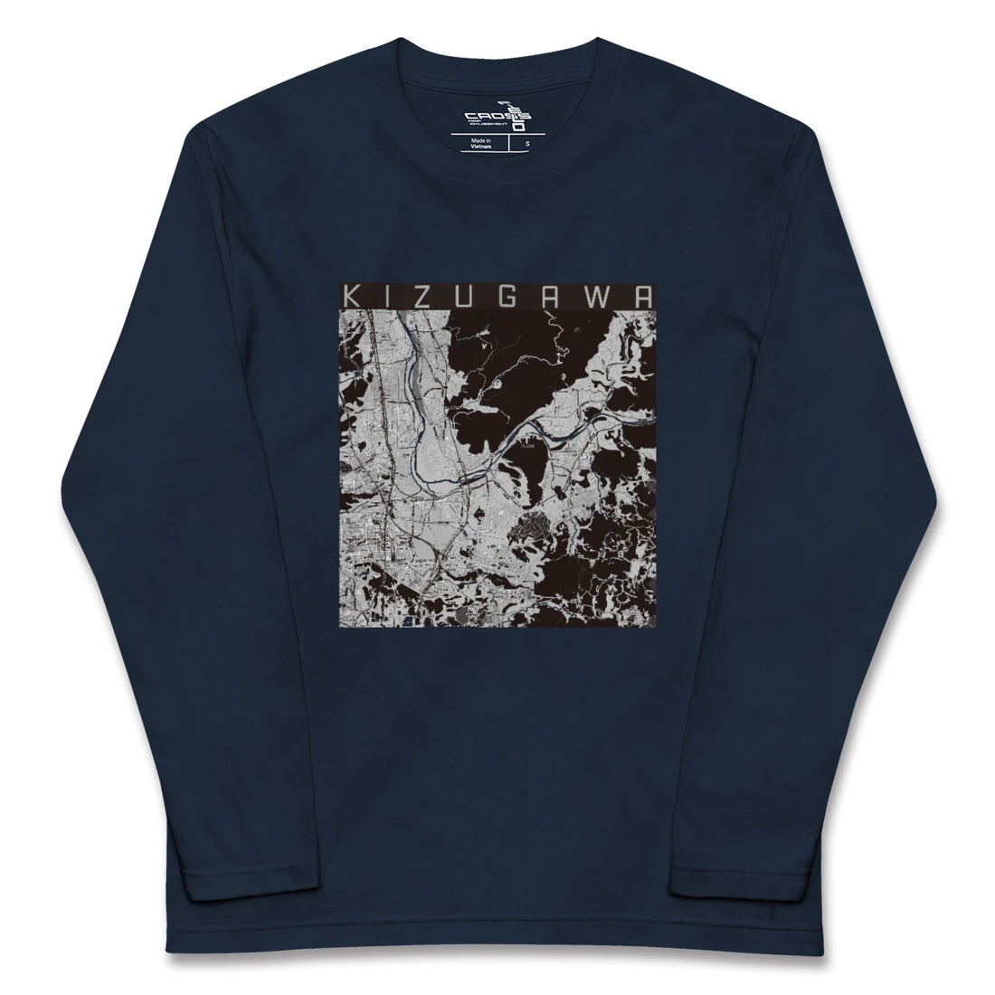 【木津川（京都府）】地図柄ロングスリーブTシャツ