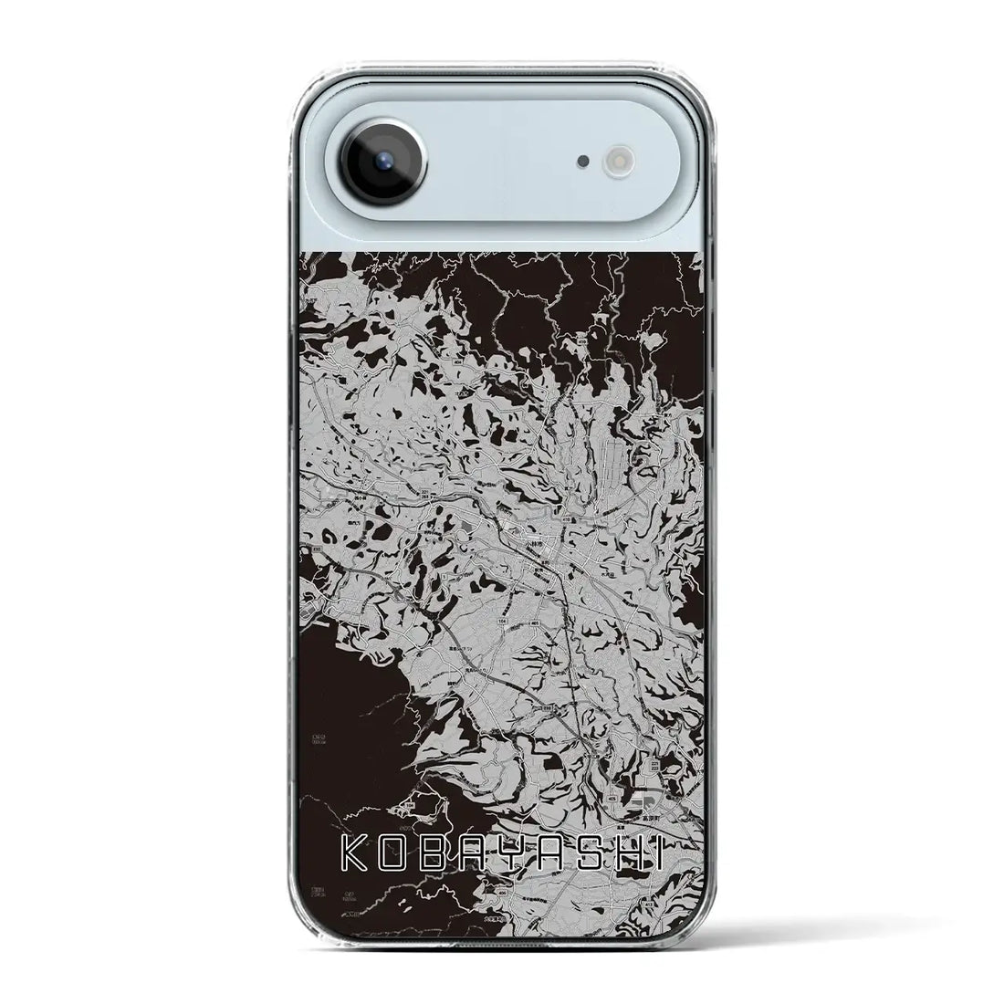 【小林（宮崎県）】地図柄iPhoneケース（クリアタイプ）モノトーン・iPhone 17 Pro Max 用