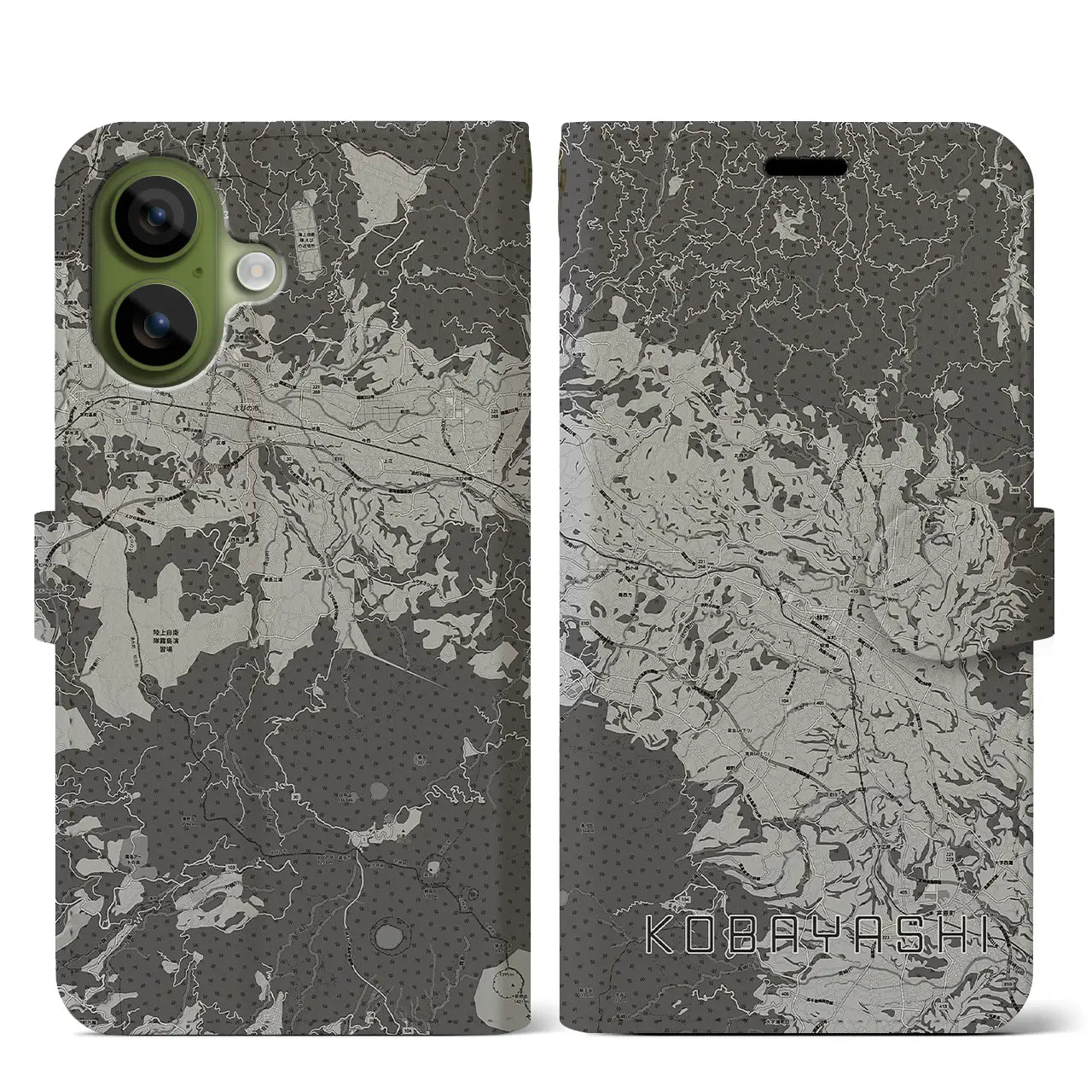 【小林（宮崎県）】地図柄iPhoneケース（手帳タイプ）