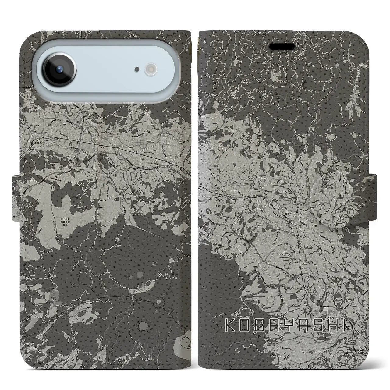 【小林（宮崎県）】地図柄iPhoneケース（手帳タイプ）