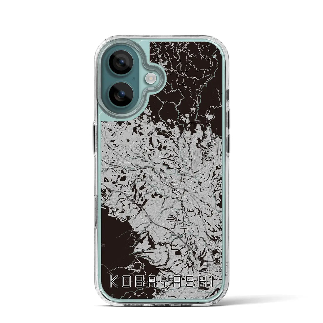 【小林(宮崎県)】地図柄iPhoneケース(MagSafeタイプ)モノトーン・iPhone 16 Pro 用