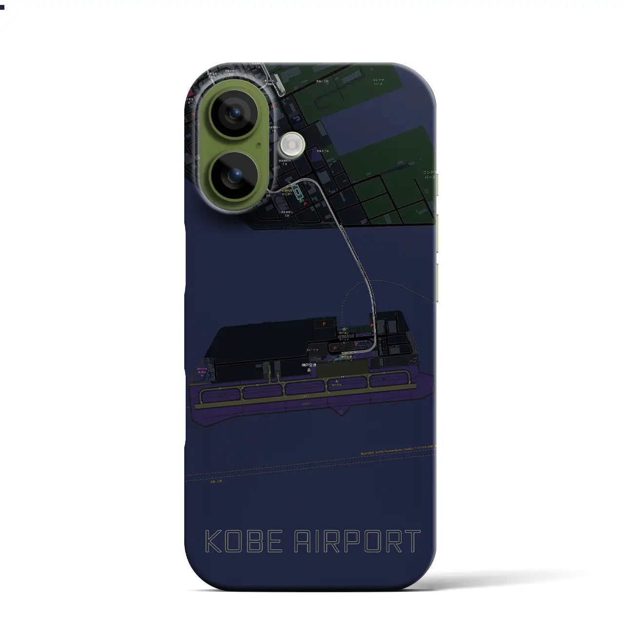 【神戸空港（兵庫県）】地図柄iPhoneケース（バックカバータイプ）