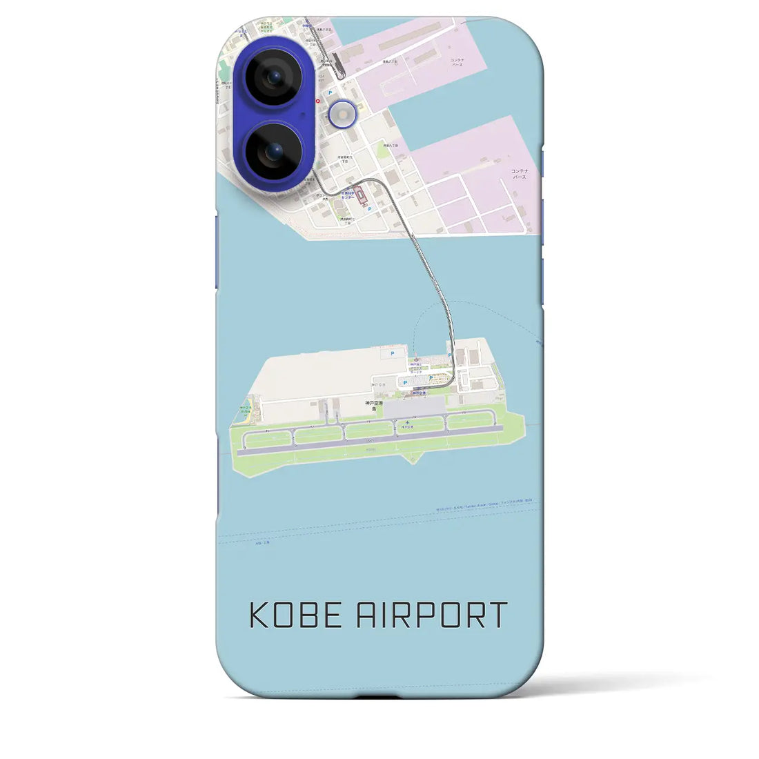 【神戸空港(兵庫県)】地図柄iPhoneケース(バックカバータイプ)ナチュラル・iPhone 16 Pro Max 用