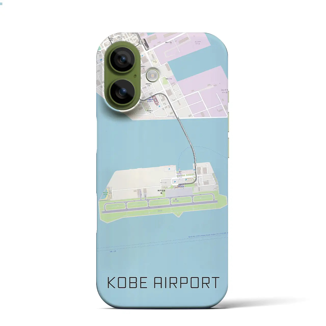 【神戸空港（兵庫県）】地図柄iPhoneケース（バックカバータイプ）