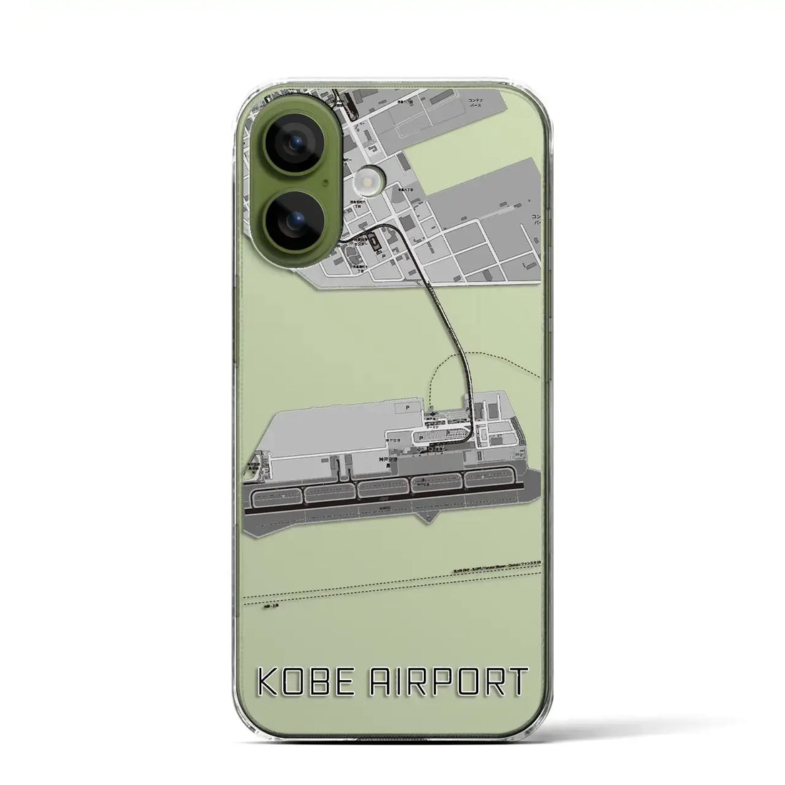 【神戸空港（兵庫県）】地図柄iPhoneケース（クリアタイプ）モノトーン・iPhone 17 Pro Max 用