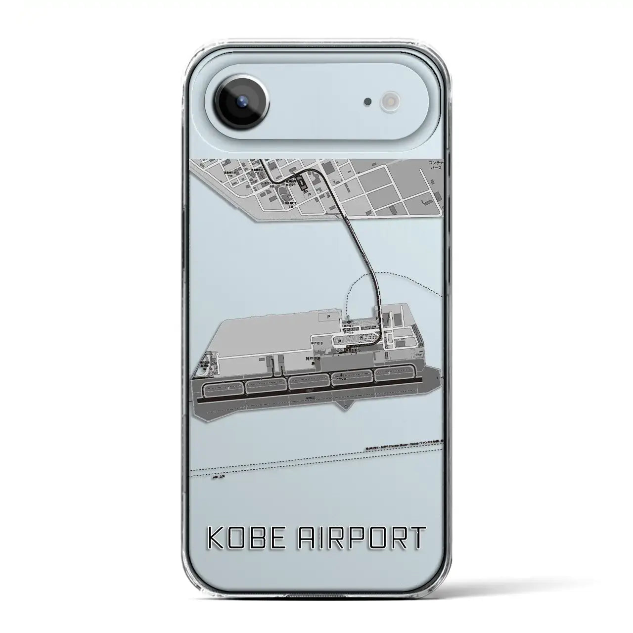【神戸空港（兵庫県）】地図柄iPhoneケース（クリアタイプ）