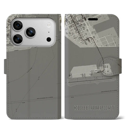 【神戸空港（兵庫県）】地図柄iPhoneケース（手帳タイプ）