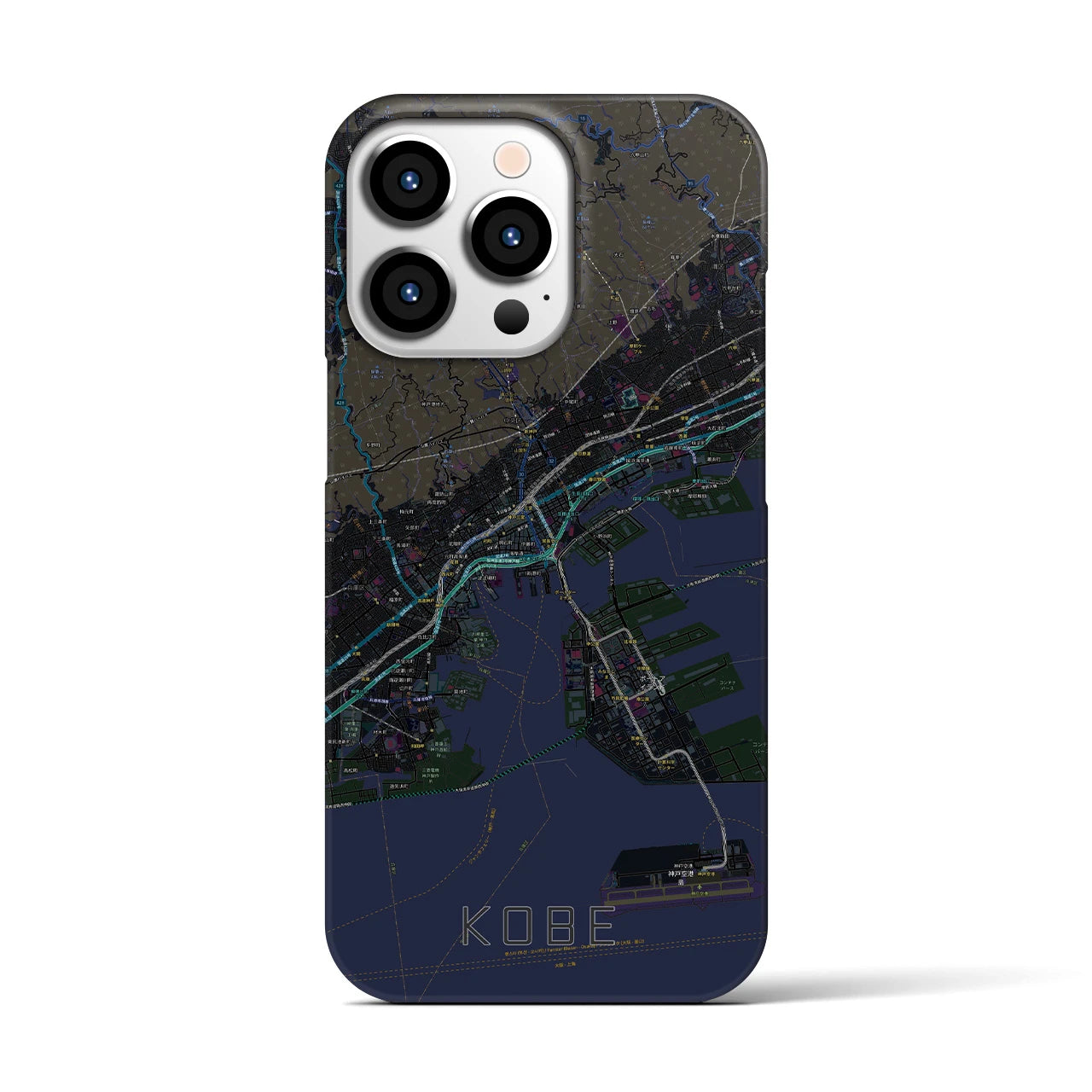 【神戸（兵庫県）】地図柄iPhoneケース（バックカバータイプ）
