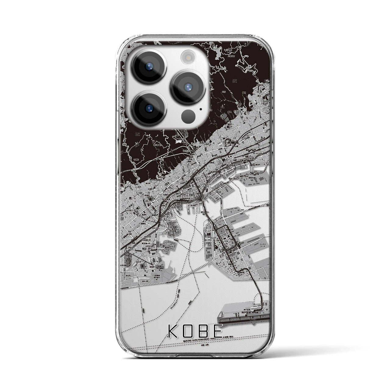 【神戸（兵庫県）】地図柄iPhoneケース（クリアタイプ）