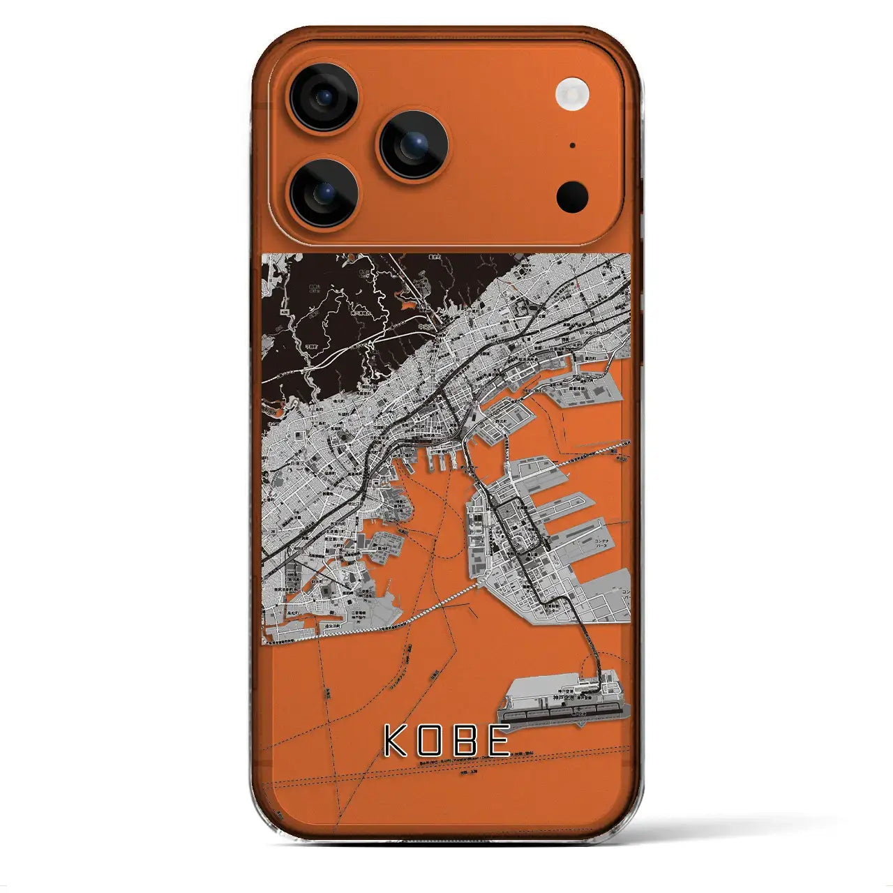 【神戸（兵庫県）】地図柄iPhoneケース（クリアタイプ）モノトーンiPhone 17 Pro Max 用＜アウトレット＞