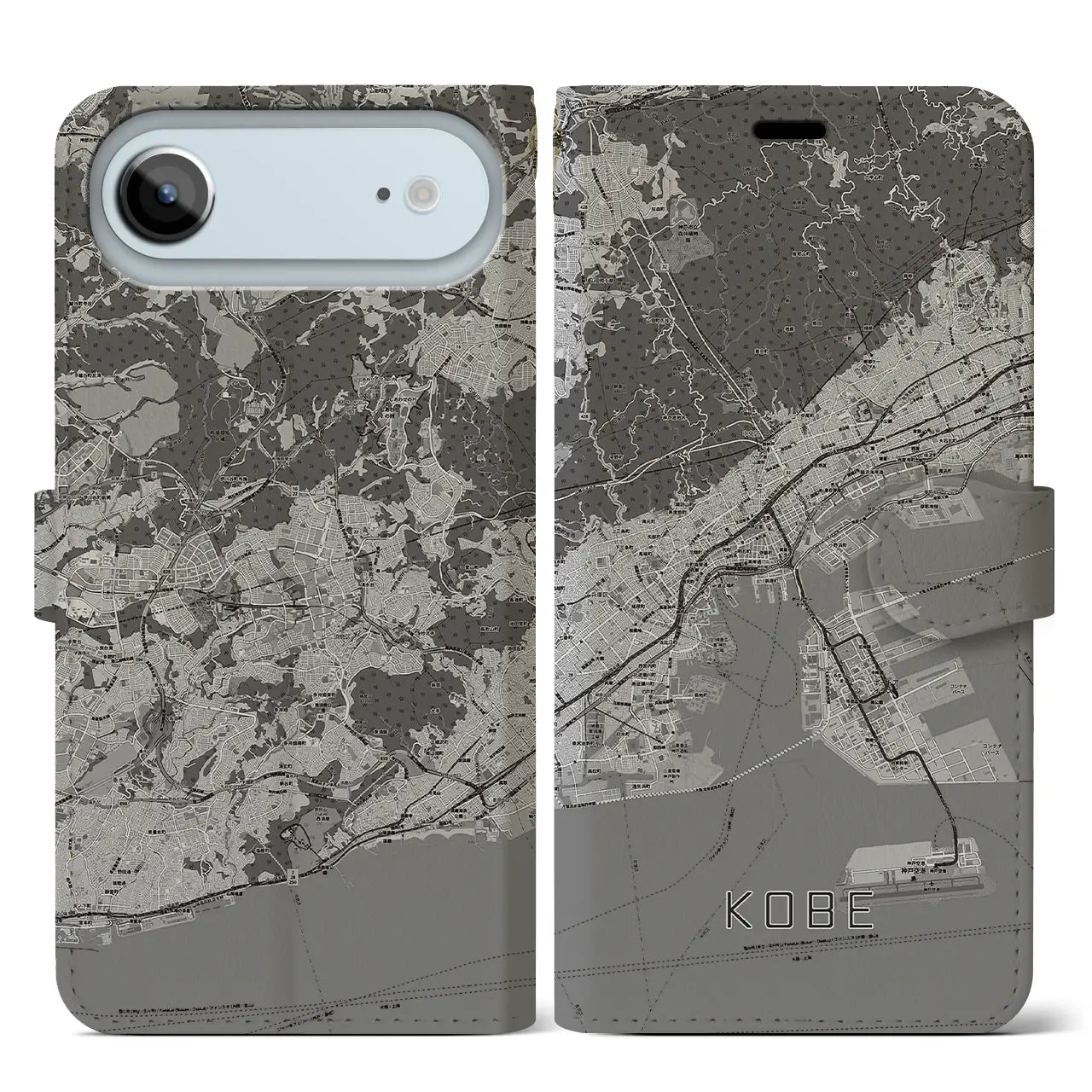 【神戸（兵庫県）】地図柄iPhoneケース（手帳タイプ）