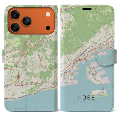 【神戸（兵庫県）】地図柄iPhoneケース（手帳タイプ）