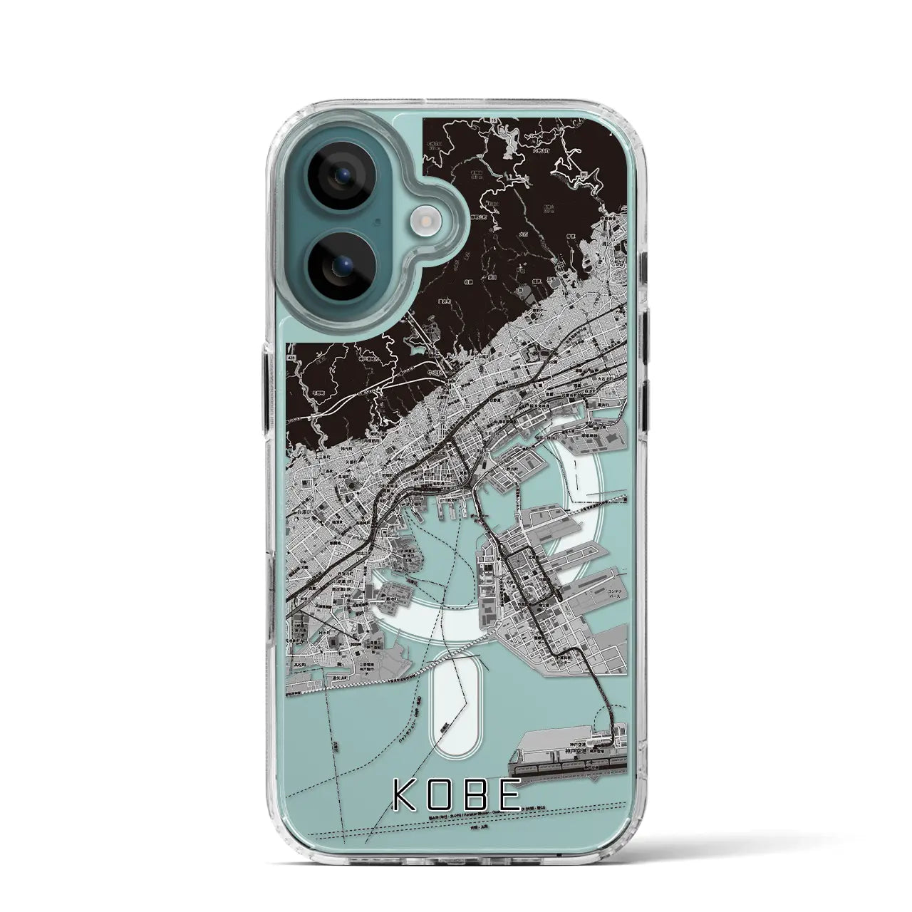 【神戸（兵庫県）】地図柄iPhoneケース（MagSafeタイプ）モノトーン・iPhone 16 Pro 用