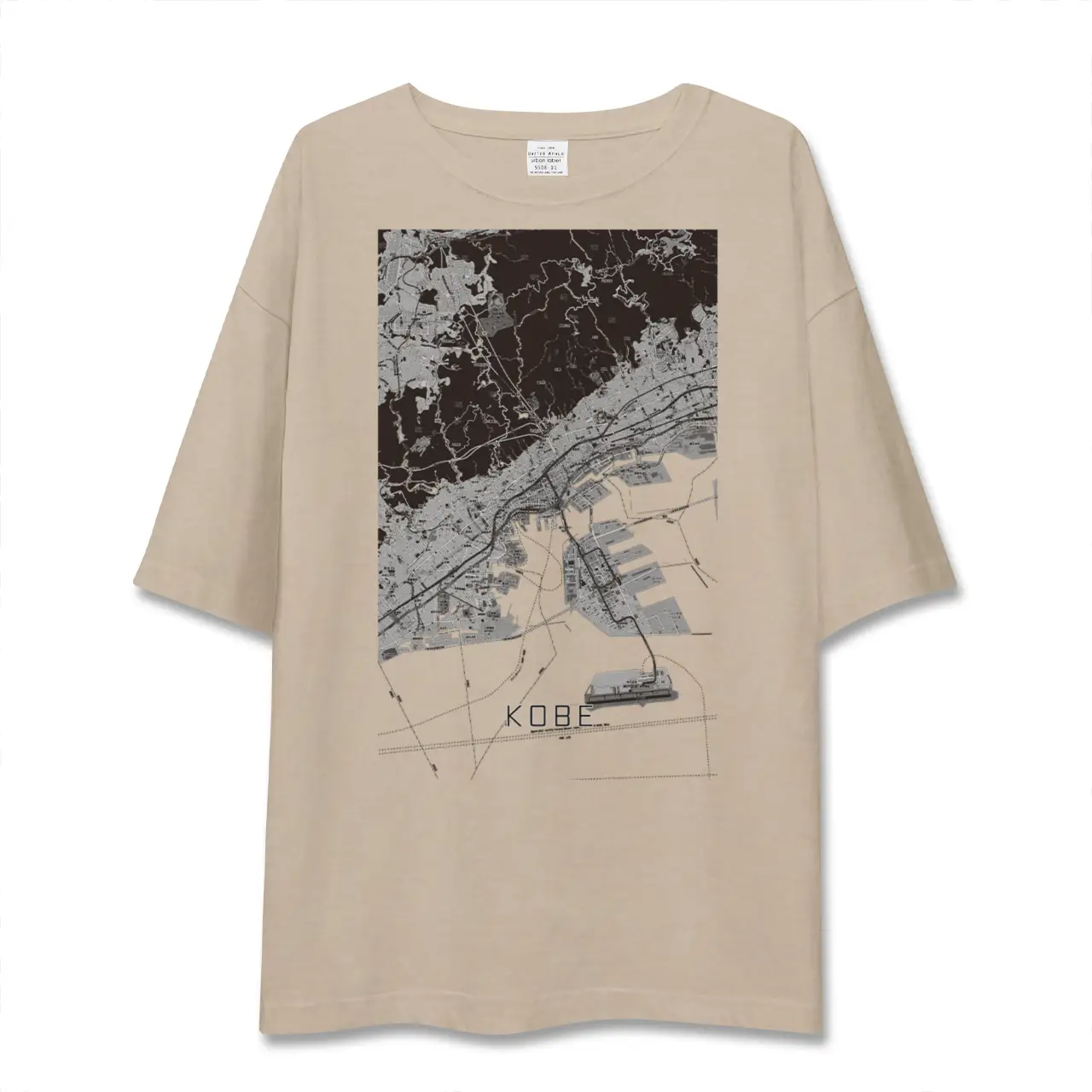 【神戸（兵庫県）】地図柄ビッグシルエットTシャツ