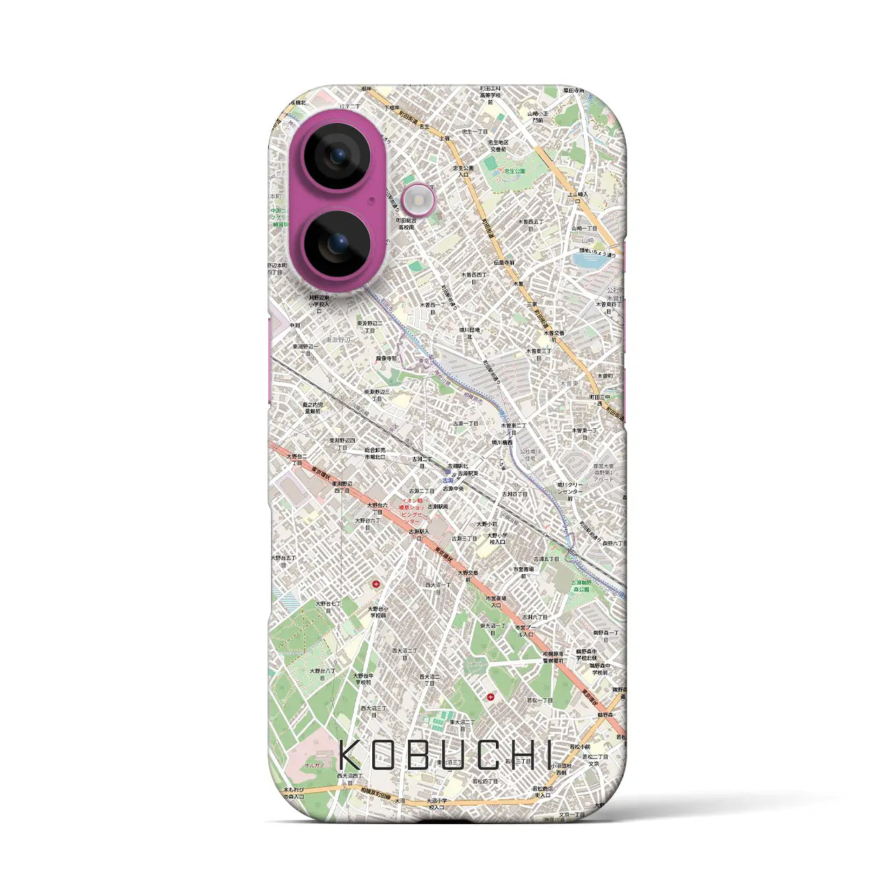 【古淵（神奈川県）】地図柄iPhoneケース（バックカバータイプ）