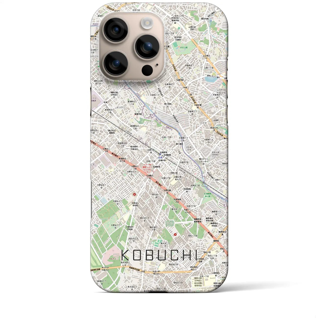 【古淵（神奈川県）】地図柄iPhoneケース（バックカバータイプ）