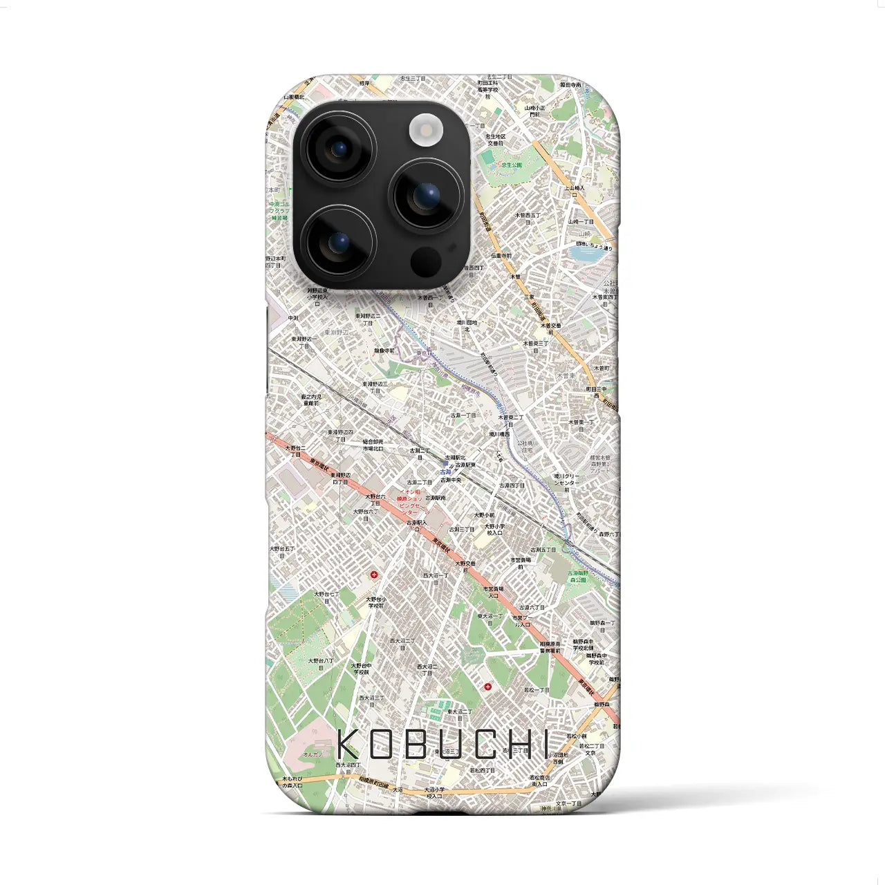 【古淵（神奈川県）】地図柄iPhoneケース（バックカバータイプ）