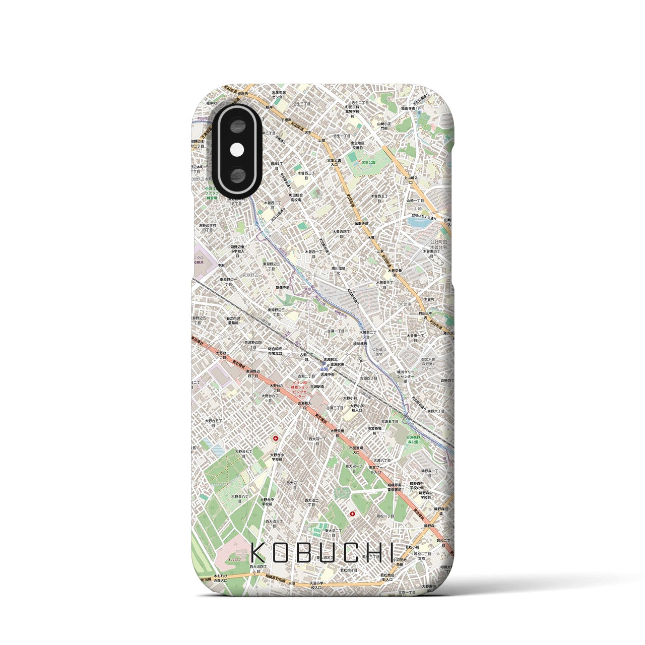 【古淵（神奈川県）】地図柄iPhoneケース（バックカバータイプ）