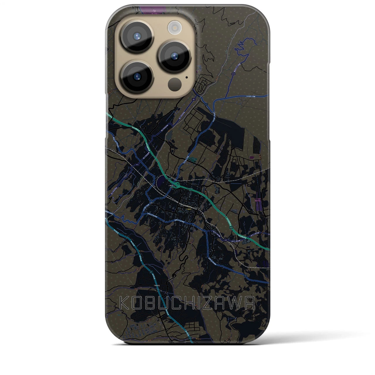 【小淵沢（山梨県）】地図柄iPhoneケース（バックカバータイプ）