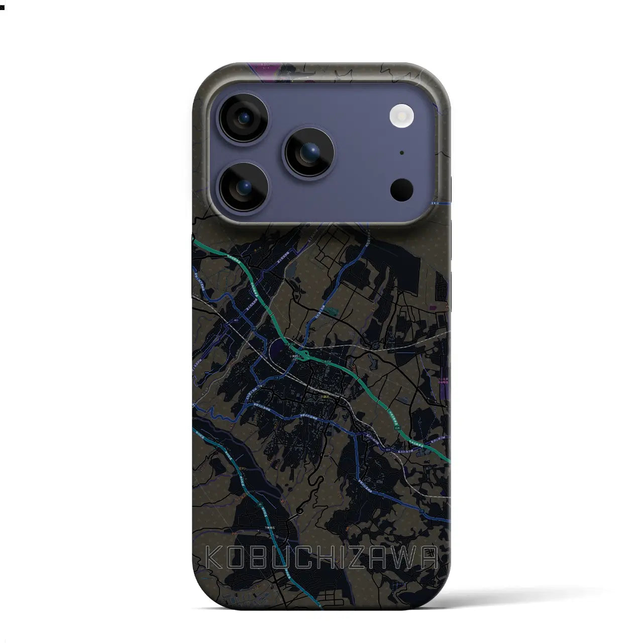 【小淵沢（山梨県）】地図柄iPhoneケース（バックカバータイプ）