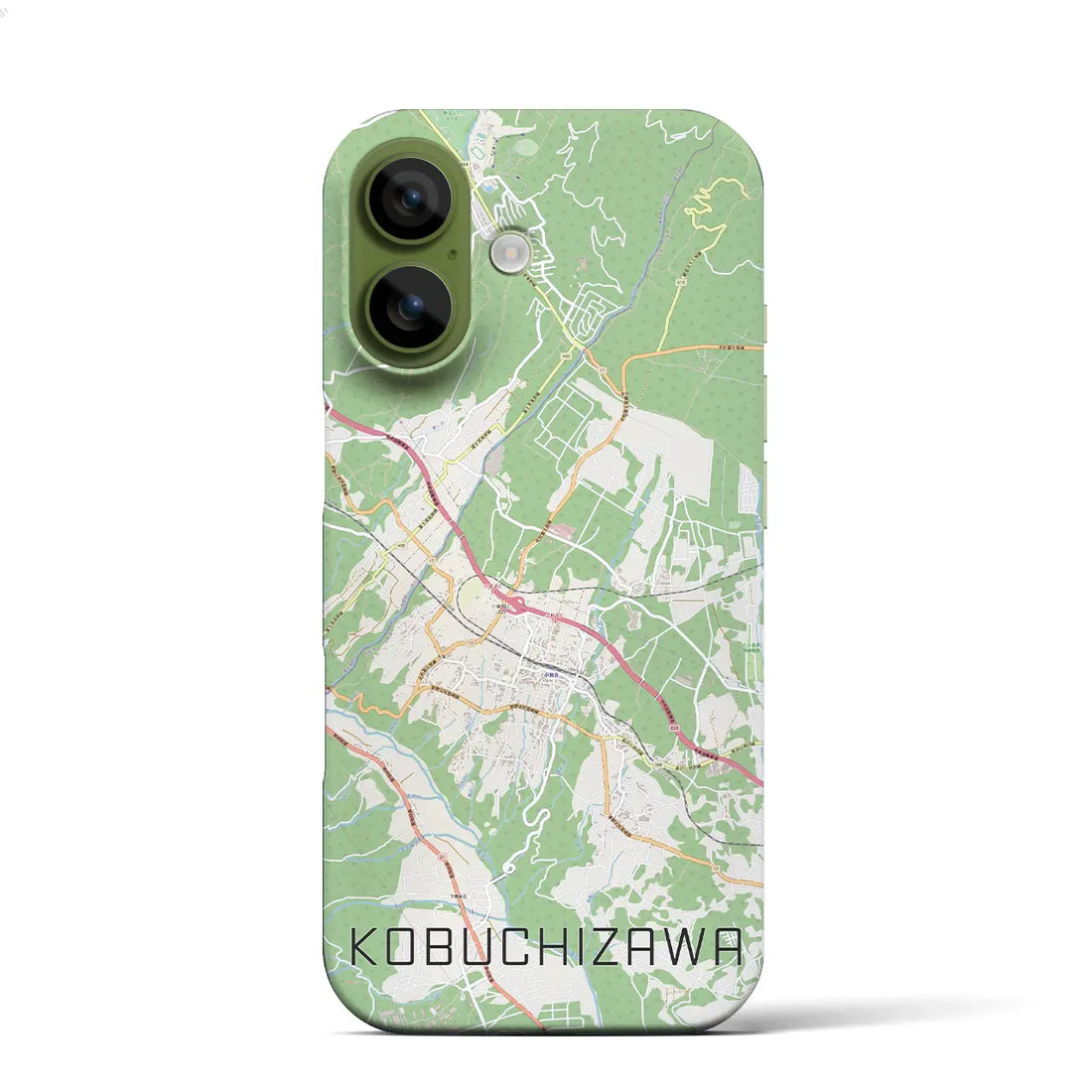 【小淵沢(山梨県)】地図柄iPhoneケース(バックカバータイプ)ブラック・iPhone 17 Pro Max 用