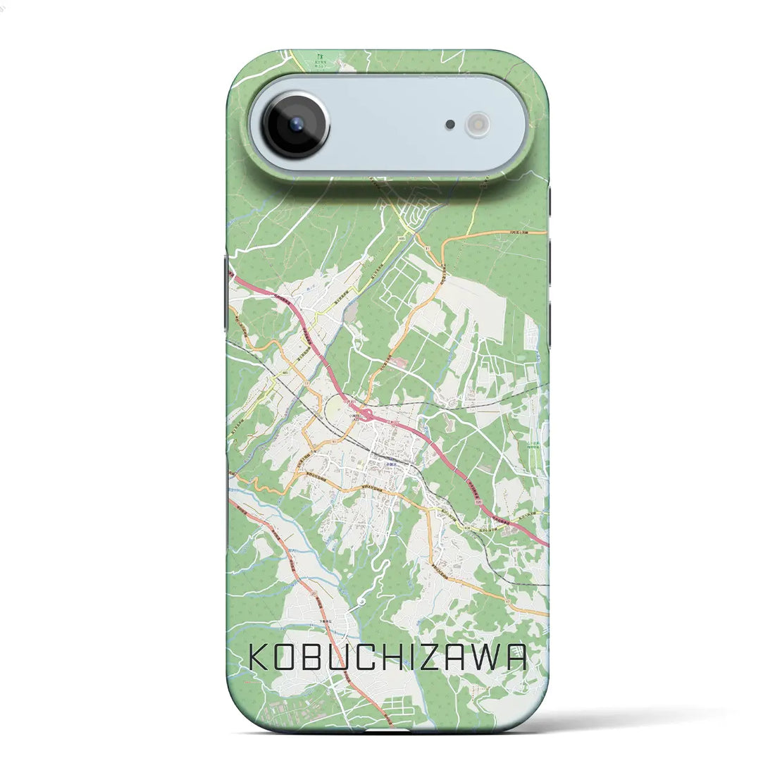 【小淵沢（山梨県）】地図柄iPhoneケース（バックカバータイプ）ナチュラル・iPhone 17 Pro Max 用