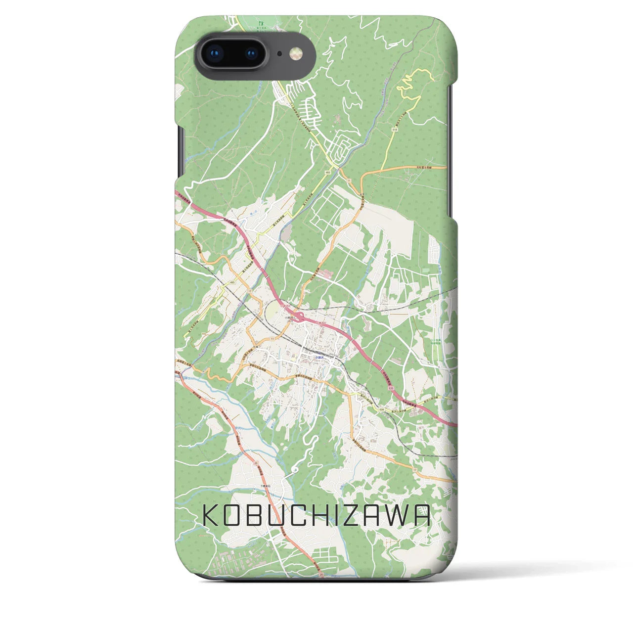 【小淵沢（山梨県）】地図柄iPhoneケース（バックカバータイプ）