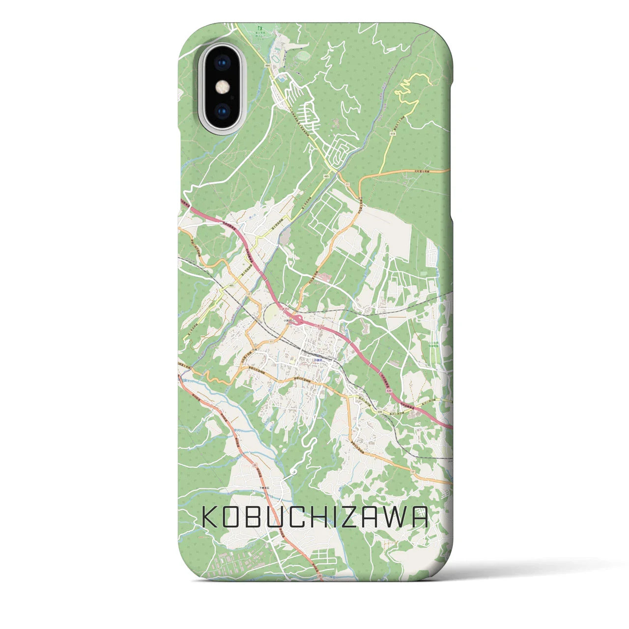 【小淵沢（山梨県）】地図柄iPhoneケース（バックカバータイプ）