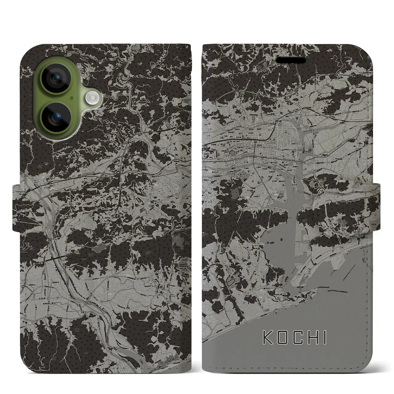 【高知（高知県）】地図柄iPhoneケース（手帳タイプ）