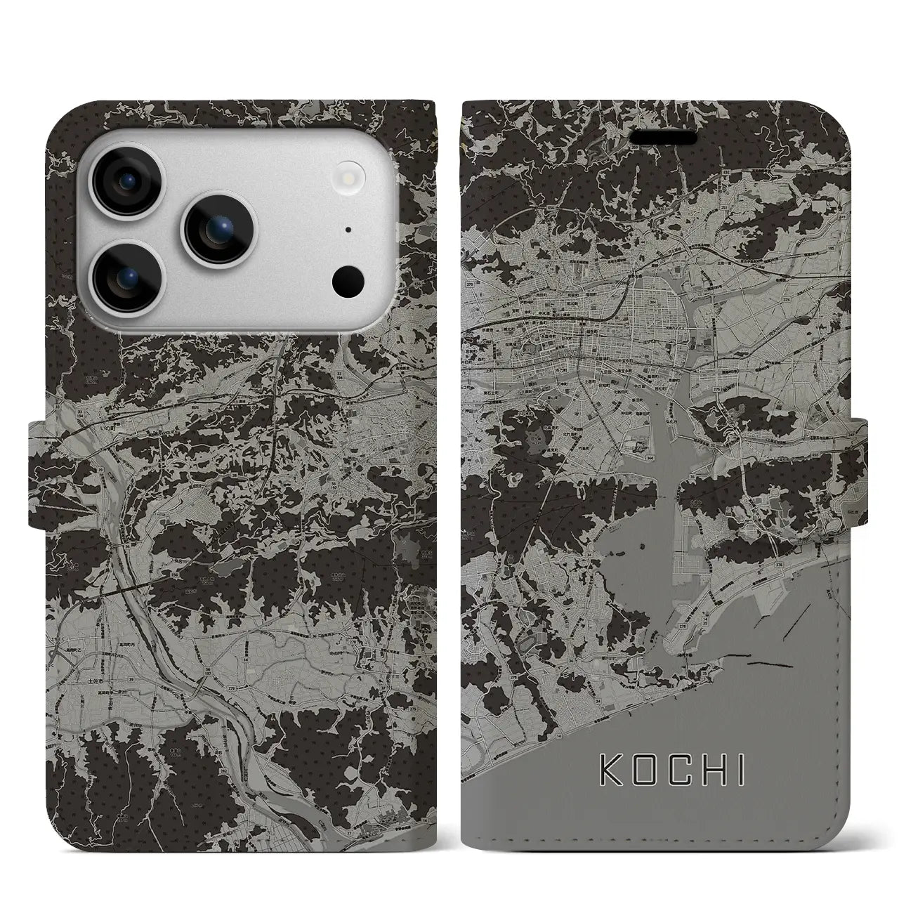 【高知（高知県）】地図柄iPhoneケース（手帳タイプ）