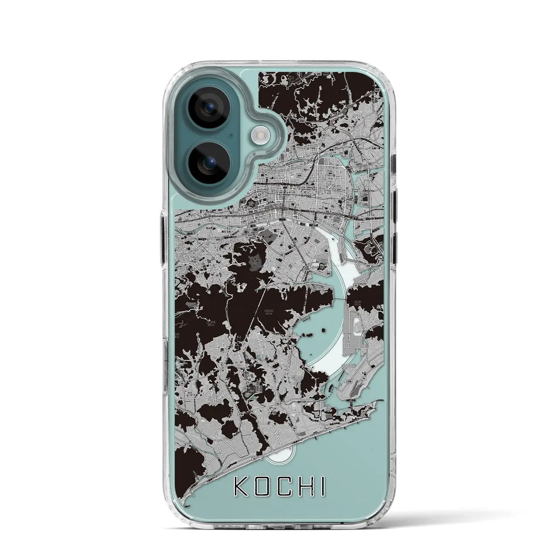【高知（高知県）】地図柄iPhoneケース（MagSafeタイプ）モノトーン・iPhone 16 Pro 用