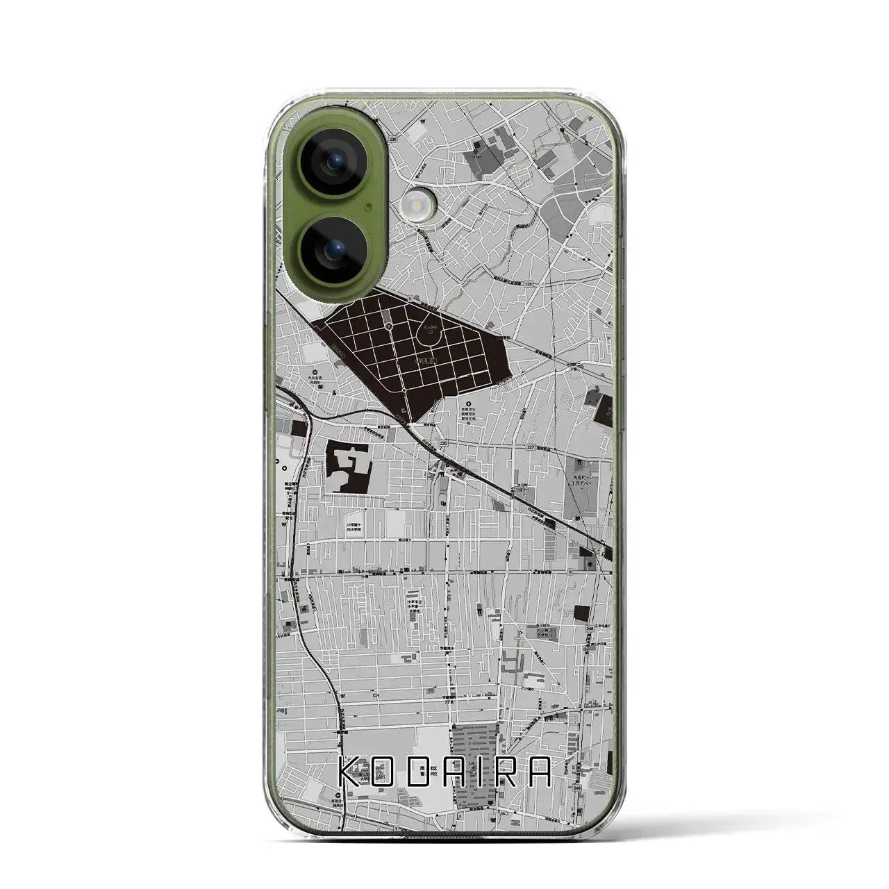 【小平（東京都）】地図柄iPhoneケース（クリアタイプ）