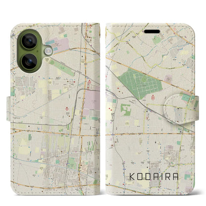 【小平（東京都）】地図柄iPhoneケース（手帳タイプ）