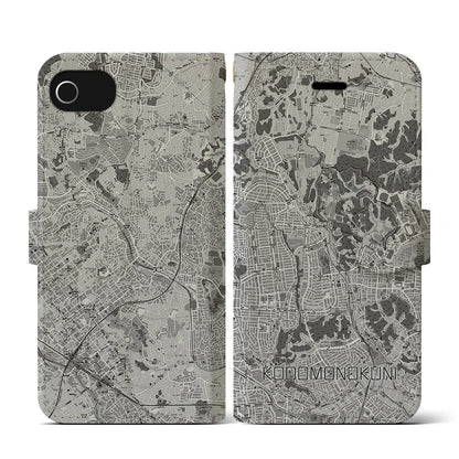 【こどもの国（神奈川県）】地図柄iPhoneケース（手帳タイプ）モノトーン・iPhone SE（第3 / 第2世代） / 8 / 7 / 6s / 6 用