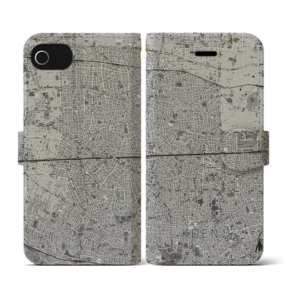 【高円寺2（東京都）】地図柄iPhoneケース（手帳タイプ）モノトーン・iPhone SE（第3 / 第2世代） / 8 / 7 / 6s / 6 用